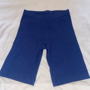 blue biker shorts